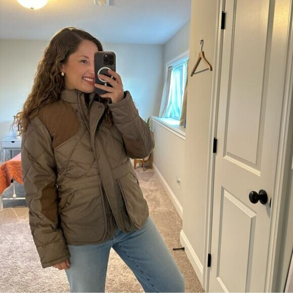 Eddie Bauer Brown Hunting Skyliner Goose Down Puffer Jacket Small - Picture 5 of 14